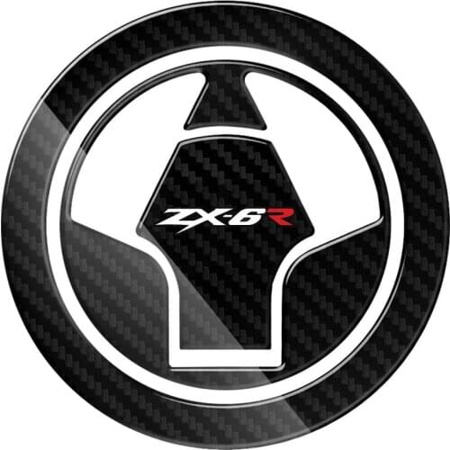 3D Carbon-look Motorcycle Fuel Gas Cap Protector Decals Case for Kawasaki Ninja ZX-6R ZX600 ZX636 2007-2017