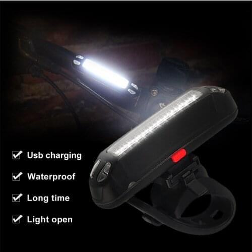 Bike Accessories USB Rechargeable Front Rear Light Bicycle COB Warning Light Monochrome Double Color Taillights