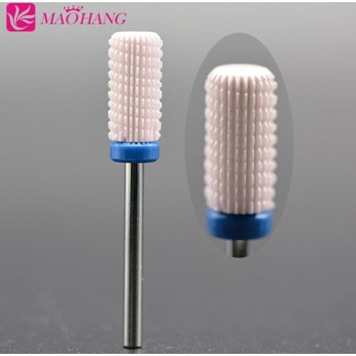 MAOHANG New pink barrel PV ceramic milling cutter nozzle removel gel polish varnish for electric drill manicure pedicure machine