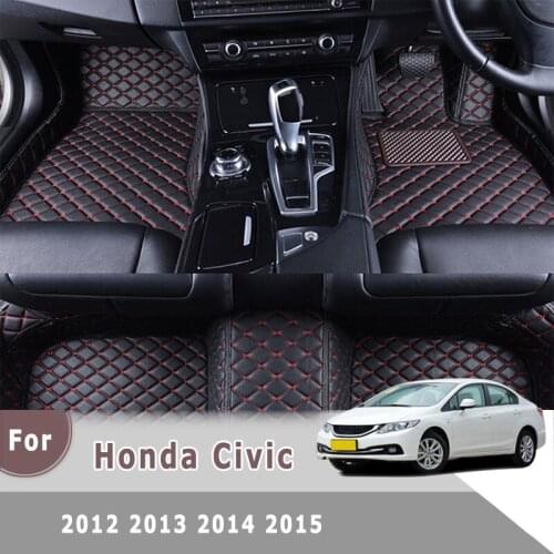 RHD Carpets For Honda Civic 2015 2014 2013 2012 Car Floor Mats Auto Interior Accessories Custom Leather Automobiles Rugs