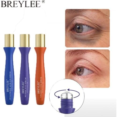 BREYLEE EyeEssenceEyeRoller Massage Vitamin C Hyaluronic Acid Retinol Skin Care Eliminate Eye Bags Dark Circles Moisturizing15ML