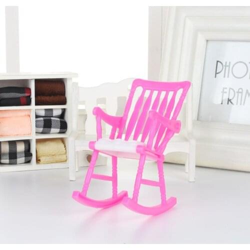 Children Girls Toy Gift Mini Doll Rocking Chair Accessories for Doll House Room Decoration Dollhouse Furniture