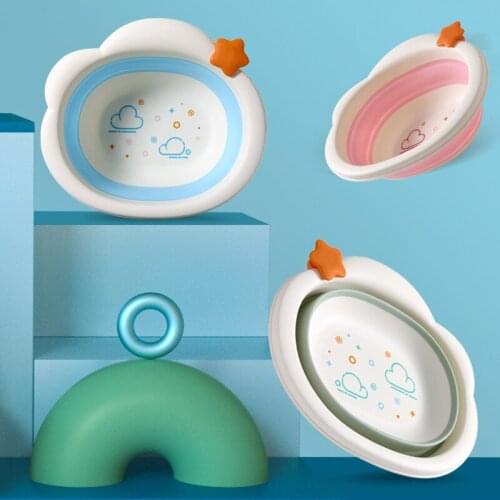 Childrens Cloud Washbasin Folding Cute Cartoon Collapsible Boys and Girls Clouds Three Colors Robust Safe Baby Washbasin