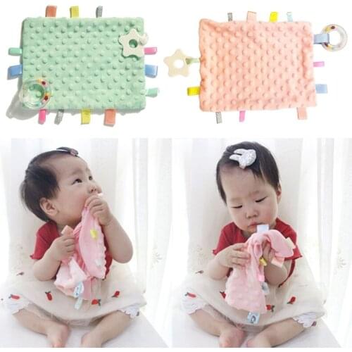 Baby Appease Towel Soft Cotton Soother Teether Infants Comfort Sleeping Nursing Cuddling Blanket Toys with Colorful Tags Shower