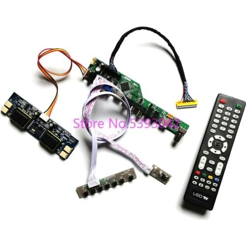 For LM220WE1(TL)(A1)/(TL)(B2)/(TL)(B3)/(TL)(C1) analog TV Remote LVDS 30Pin USB+VGA+AV 4CCFL 1680*1050 controller board kit