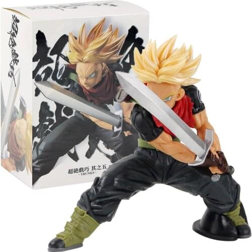 17cm Dragon Ball Z Anime Trunks with Sword Weapoon Fighting PVC Action Figure Cartoon Collection Model Toy Kids Gift Brinquedos