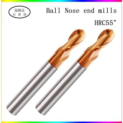 HRC55 degrees Ball Nose end mill 1mm~10mm 1.5mm 2mm 4mm 6mm 8mm Spindle metal milling cutter with tool shank of CNC lathe use