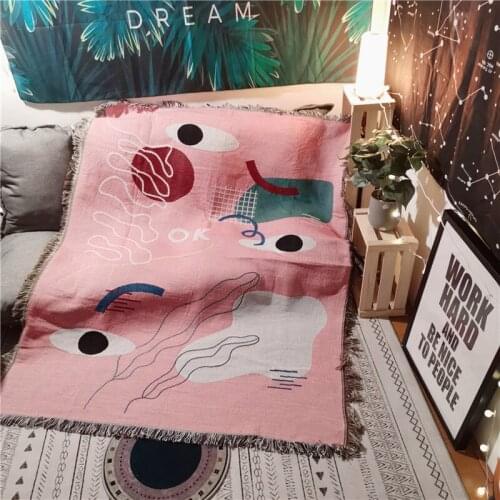 Nordic Pink Art Tapestry Blanket Aesthetic Creative Personality Large Tapestry Sofa Living Room Tapisserie Bohemian Decor EB5GT