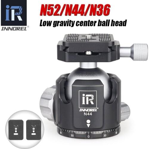 N52/N44/N36 Tripod head for DSLR camera Double U Notch Panoramic of Low Gravity Center BallHead monopod ball head add Q.R.Plate