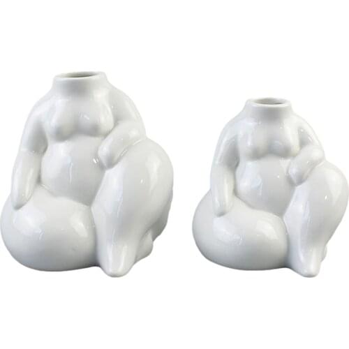 Ceramic Body Vase Abstract Artistic Nude Girl Portrait Flower Arrangement Fat Woman Ornaments Modern Home Decoration Flower Vase