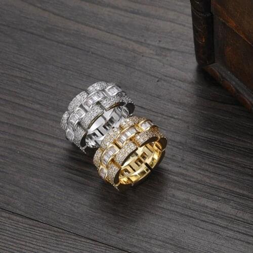 Rings Brass Micro pave Cubic zircon Ring Men Women Jewelry Gift R039