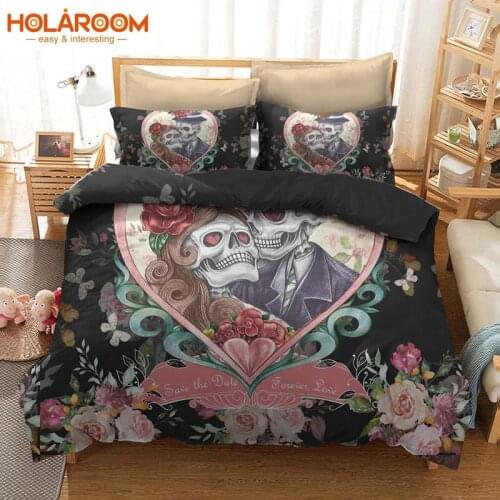 Cartoon Skull Bedding Set 3d Skull Pattern Duvet Cover With Pillowcases Bedroom Decor Single/Double/Queen/King Duvet Cover Set