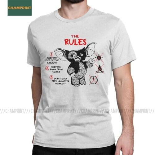 Mens Gremlins T Shirt Gizmo 80s Movie Mogwai Monster Retro Sci Fi Cotton Clothes Short Sleeve Tee Shirt Big Size T-Shirts