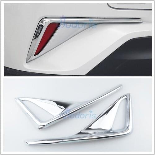 For Toyota C-HR CHR C HR 2016 2017 2018 Rear Fog Lamp Cover Foglight Overlay Frame Chrome Car Styling Accessories