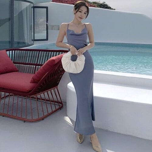 New Fashion Summer Long Party Club Dress Ladies Sexy Strapless Sleevele Bandage Vacation Clothes Acetate Acetate Beach Dress