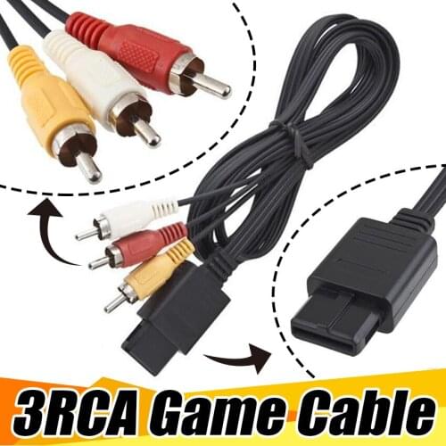 Wholesale 1.8m 6FT AV TV RCA Video Cord Cable for SNES GameCube for Nintendo N64 64 Game Cable 100pcs/lot
