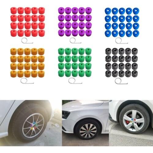Manufacture 20 Pieces of Universal 17mm Wheel Nut Caps Plastic Slot Screws Car Nut Cap Bolts Hub Caps with 1 Pull Hook