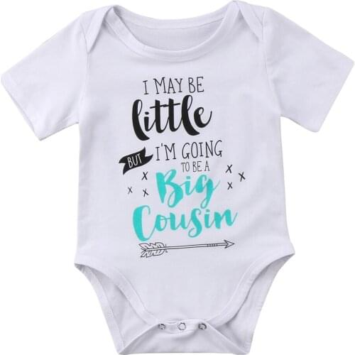 Dropshipping Summer White Baby Bodysuit Baby Boy Girl Print Bodysuit Jumpsuit Outfits 0-18M