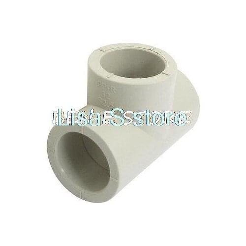 Gray PPR Water Pipe Tee Adapter Connector Fitting 32mm Dia