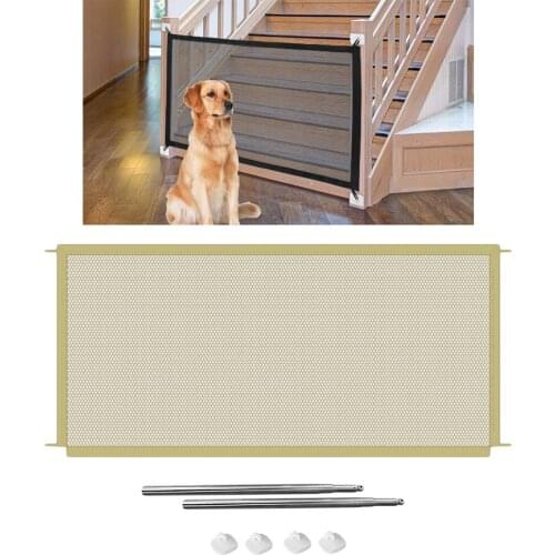 Folding Pet Dog Gate Door Barrier Safety Guard Fence Mesh Enclosure Pet Dog Puppy Playpen Pens Enclosure
