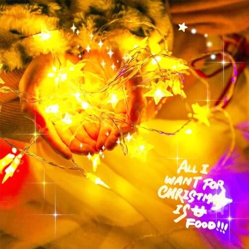 LED Star String Light Battery Operated Five-pointed Star Lamp Gypsophila Garland Fairy Lights String Home Twinkle Holiday Decor