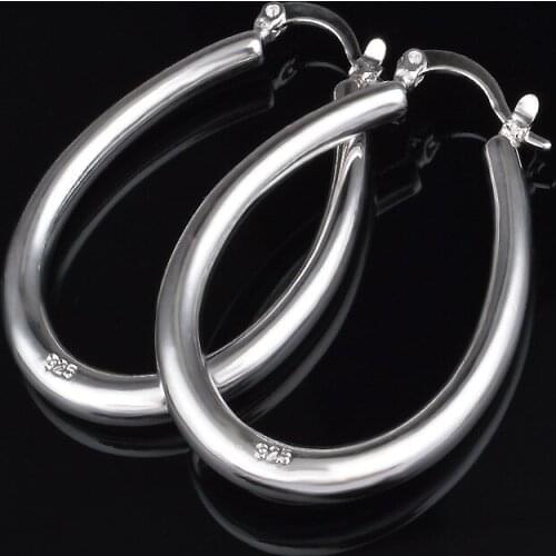 Gorgeous Woman Lady Fine Jewelry 925 Sterling Silver Special Hoop Earrings Fashion Party Wedding Engagement Accessories Factory