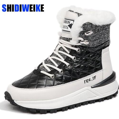 Winter Women Boots High Quality Plush Warm Women Snow Boots Comfortable Women Ankle Boots Outdoor Waterproof Sneakers AD381