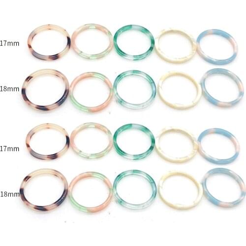 1pc Retro color ring acetate sheet transparent ring simple niche fashion personality ring