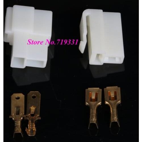 10sets 6.3mm 2Way/pin Electrical automotive wire Connector Kits Male Female socket plug terminal for Motorcycle Car