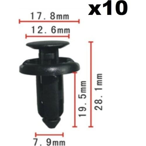 10pcs OEM For Honda Fastener Rivet Push-Type Retainer Clips / Expansion Nail