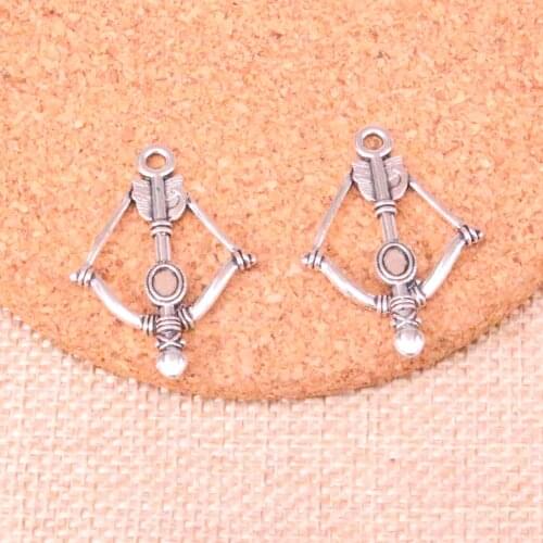 10pcs Bow and arrow Charms Metal Pendants Jewelry Making Handmade DIY Bracelet Necklace 20 mm