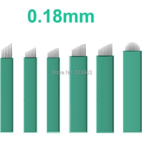 1000pcs 0.18mm Microblading Needles Lamina Tebori for Pernament Makeup Eyebrow Lip Tattoo Blades for Manual Pen Embroidery 3D