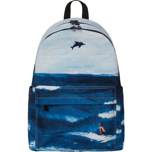 2019 casual large capacity school bags students backpacks of upgraded version of scenery backpack 1(FUN KIK store)