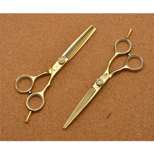 328# 5.5'' Brand Jason TOP QUALITY Hairdressing Scissors 440C Diamante Barberss Cutting Scissors Thinning Shears Hair Scissors