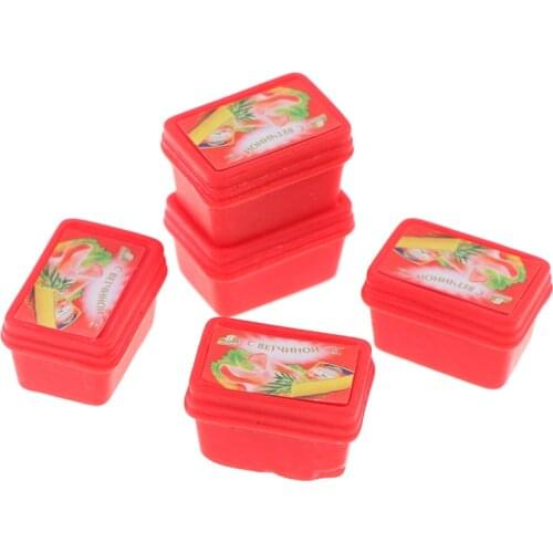 5Pcs Doll House Resin Simulation Kitchen Food Cheese Box Accessories Gift Simulation Resin Food Doll House Toy