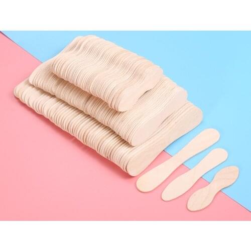 50PCS Ice Cream Spoon Hand Crafts DIY Ice Cream Popsicle Wooden Sticks Lolly Cake Tools Wood Taster Spoons for Ice Cream Dessert