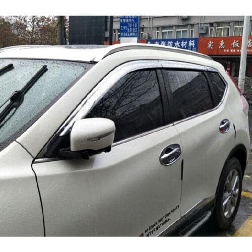 ABS Chrome plastic Window Visor Vent Shades Sun Rain Guard car accessories for Nissan X-trail Rogue T32 2014-2018 car styling