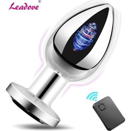 Remote Control Stainless Steel Anal Vibrators Prostate Masturbator Erotic Massager for Men Butt Plug Dildos Anal Sex Toy GS0486