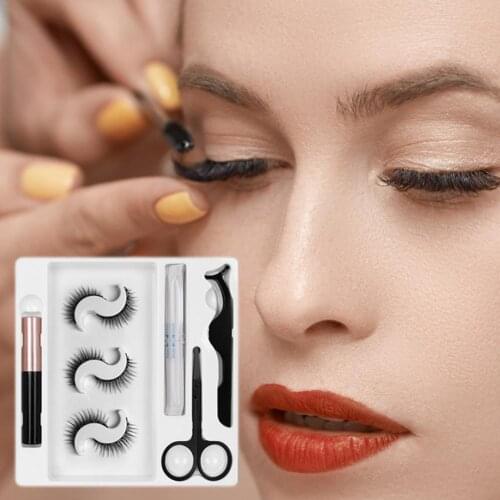 Safe Magnetic Eyelashes 3D Mink Eyelashes Magnetic Eyeliner Magnetic Lashes False Lashes Lasting Handmade Eyelash Makeup Tool