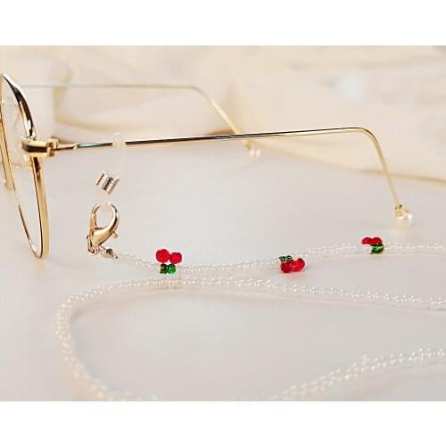 Bohemian Fruit Beads Mask Strap Chain Glasses Chains for Women Face Mask Lanyard Anti Slip Neck Chain for Eyeglass Sunglasses