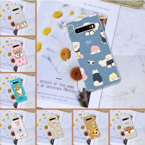 Phone Case For Samsung Galaxy S10E S10 Plus 5G Silicone Kawaii DOG Cartoon Shiba Inu Corgi Back Cover For Samsung Note 10 Pro