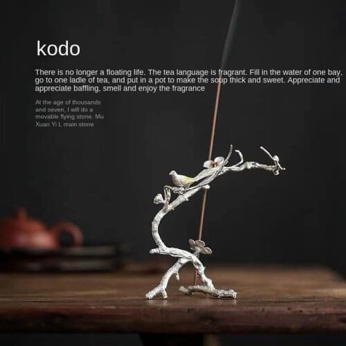 Tin Handmade Branches Incense Holder Japanese Style Tea Ornaments Incense Holder Joss-Stick Tea Ceremony Zen Tea Utensils