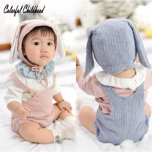 Christmas Baby Girls Boys Clothing Romper Cotton Sleeveless Jumpsuit cartoon long ear Bunny Outfits children clothes