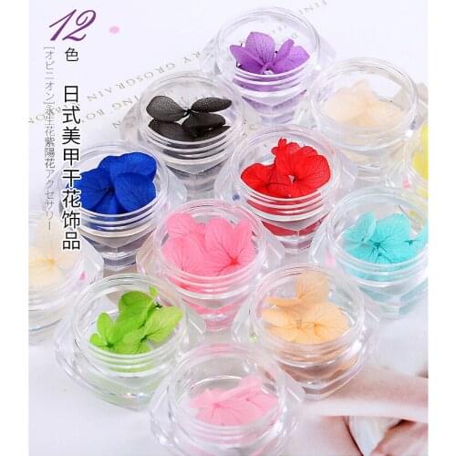 EG_ 36Pcs 12 Colors Real Dried Flowers DIY Nail Art Tips Stickers 3D Manicure Decor Nail Art Sticker Natural Dried Flower,JKH14