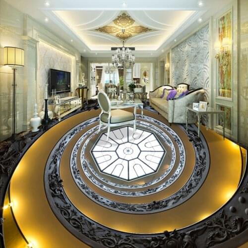 Beibehang Custom Photo Wall Paper 3D Spiral Staircase Living Room Bedroom Floor Sticker 3D PVC Mural Self-adhesive Non-slip
