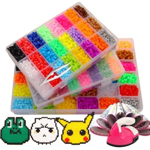 JINLETONG 4080pcs/2600pcs hama beads 5mm set Creative children DIY fuse iron beads kit toys 3d puzzle for educational toys