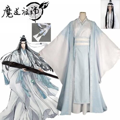 Lan Wangji Cosplay Costumes Mo Dao Zu Shi Original LanZhan Ancient Costume Wig Grandmaster of Demonic Cultivation Costume Unises