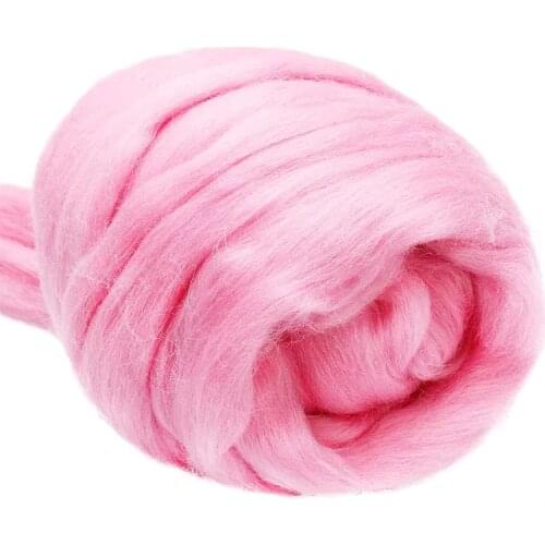 LMDZ 3.53oz Pink Wool Roving Yarn, Wool Felting Supplies, 100% Pure Wool, Chunky Yarn, Spinning Wool Roving for Felting DIY