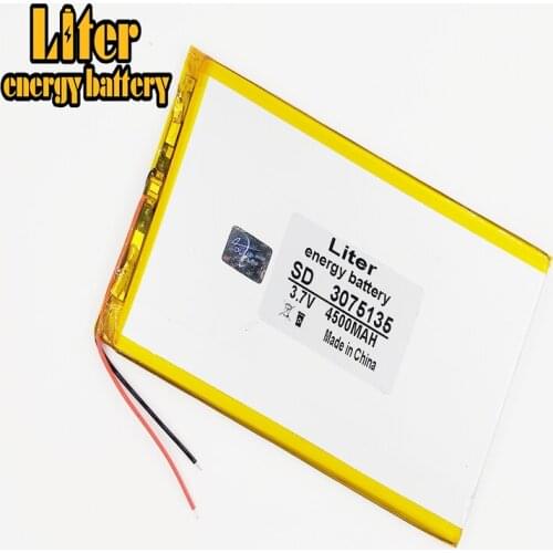 Best battery brand 3.7V lithium polymer battery 3075135 4500 mah and 9 inches tablet batteries large volume thin