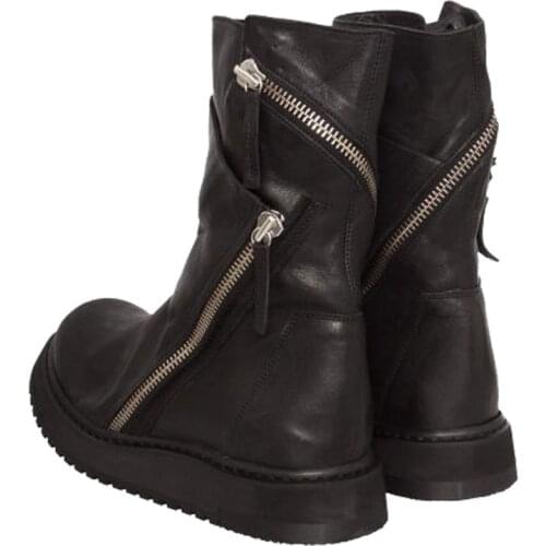 Mens leather boots in the snow cone han edition tide Martin leather boots man winter warm leather riding boots of England